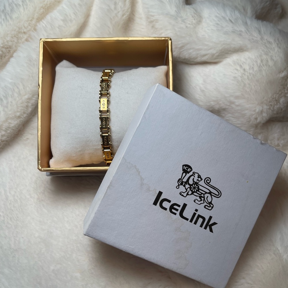 Gold Ice Link bracelet 6mm